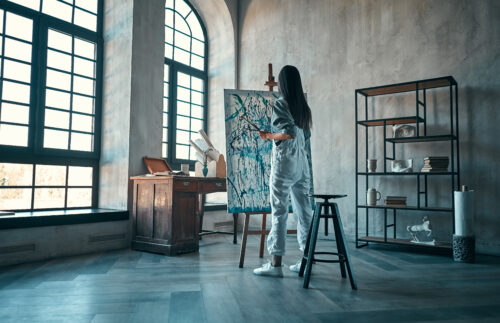 artist painting studio