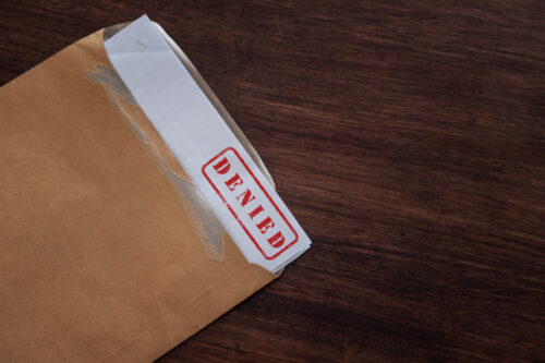 denied stamp envelope
